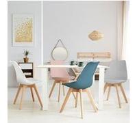 Lot de 4 chaises sara mix color pastel rose, blanc, gris clair, bleu G