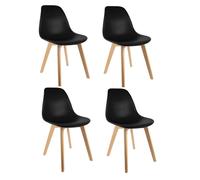 Home Deco Factory – Chaise scandinave M4 – Coque polypropylène noire, design épuré