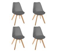 Lot de 4 Chaises Scandinave "Baya" 81cm Gris