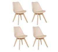 Lot de 4 Chaises Scandinave "Baya" 82cm Beige