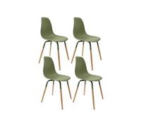 Toilinux - Lot de 4 Chaises scandinave Phenix en polypropylène et métal - Vert - Phenix Vert