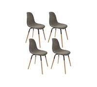 Toilinux - Lot de 4 Chaises scandinave Phenix en tissu et métal - Gris