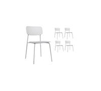 Lot de 4 chaises scandinaves au design minimaliste coloris blanc
