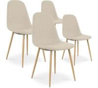Lot de 4 chaises scandinaves Bali tissu Beige