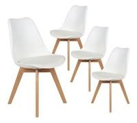 MEDALINE - Lot de 4 Chaises Scandinaves Blanches - Altobuy Blanc