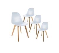 MELYA - Lot de 4 Chaises Scandinaves Blanches - Altobuy Blanc