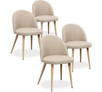 Lot de 4 chaises scandinaves Cecilia tissu Beige