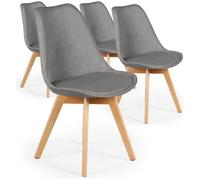 Lot de 4 chaises scandinaves Conor tissu Gris