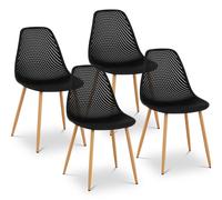 Fromm & Starck Chaise - Lot de 4 - 150 kg max. - Surface d'assise de 52 x 46,5 cm - Coloris noir STAR_SEAT_05