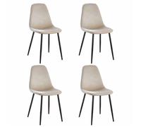 Lot de 4 chaises scandinaves en velours - Beige