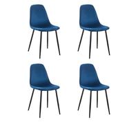 Lot de 4 chaises scandinaves en velours - Bleu