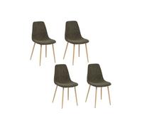 Atmosphera – Lot de 4 chaises Loka en tissu Kaki