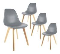 MELYA - Lot de 4 Chaises Scandinaves Grises -