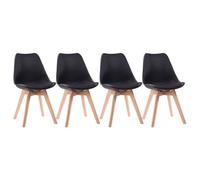 Happy Garden Chaises NORA scandinaves avec coussin – Lot de 4 noires