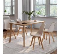 IDMarket Chaises scandinaves SARA Lot de 4 pour salle à manger Beige