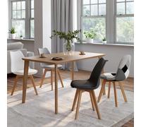 IDMarket - Lot de 4 chaises scandinaves SARA Gris foncé, Blanc, Noir et patchworks Noirs, Gris et Blancs