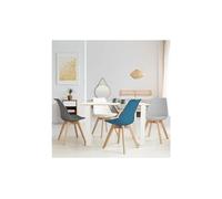 Lot De 4 Chaises Sara Mix Color Gris Fonc?, Gris Clair, Blanc Et Bleu Multicolore