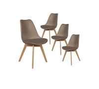 AltoBuy MEDALINE - Lot de 4 Chaises Scandinaves Taupe