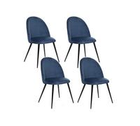 - Lot de 4 Chaises Slano - Bleu encre - Slano