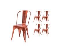 Lot de 4 chaises style industriel en métal couleur cuivre - Finition brillant