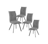 Lot de 4 Chaises Tissu Coloris Gris Anthracite - BISPO - ALTOBUY Gris G