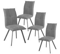 Lot de 4 Chaises Tissu Coloris Gris Anthracite - BISPO - ALTOBUY Gris G