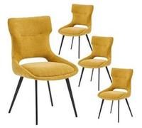 Lot de 4 Chaises Tissu Coloris Jaune - AMANDA - ALTOBUY Jaune G