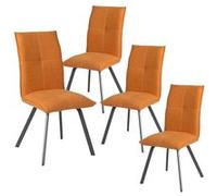 BISPO - Lot de 4 Chaises Tissu Coloris Orange - Altobuy Orange