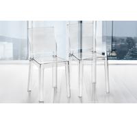 Lot de 4 chaises transparentes Petra pour salle à manger