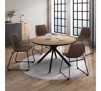 Lot De 4 Chaises Travis Pied Papillon Marron Vintage Pour Salle À Manger Marron