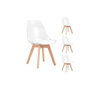 Lot de 4 chaises tulipe style scandinave PU transparent - SCANDI