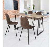 Lot De 4 Chaises Vintage Dali Marron Pour Salle À Manger