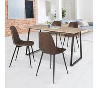 Lot De 4 Chaises Vintage Dali Marron Pour Salle À Manger Marron