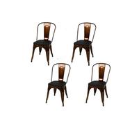 - Lot de 4 chaises vintage Liv H84 cm - Doré et noir