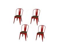 - Lot de 4 chaises vintage Liv H84 cm - Rouge