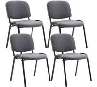 Lot de 4 chaises visiteur Ken en tissu , Gris Gris G