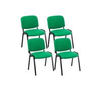 Lot de 4 chaises visiteur Ken en tissu , Vert
