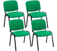 Lot de 4 chaises visiteur Ken en tissu , Vert Vert G
