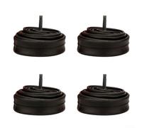 Lot de 4 chambres à air en caoutchouc butyle 700 x 18-23C avec valve AV de 32 mm pour vélo de course à vitesse unique Noir
