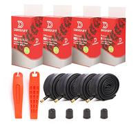 Lot de 4 chambres à air robustes pour vélo 700 x 38C 700 x 40C 700 x 43C 700 x 45C 38C/40C/42C/43C/45C Chambre à air en butyle 35 mm 48 mm Chambre à air de vélo (2 démonte-pneus solides)