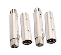 Lot de 4 changeurs de genre XLR avec boîtier robuste en alliage de zinc pour microphone et connectivité d'instruments