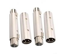 Lot de 4 changeurs de genre XLR-XLR à 3 broches pour l'adaptation d'entrée et de sortie de microphone sur studio et équipement audio en direct