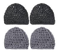 Lot De 4 Chapeaux À Cheveux Creux Pour Femmes, Chapeaux En Tricot Creux, Chapeaux En Maille Rétro, Chapeaux De Sommeil Doux, Chapeaux De Sommeil Élastiques