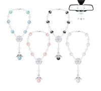 Lot de 4 chapelets catholiques pour voiture - Croix - Décoration à suspendre - Accessoires de décoration d'intérieur et de maison - Perles de baptême - Chapelet - Accessoires de décoration d'intérieur