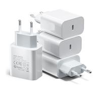 [Lot de 4] Chargeur USB C 25W, Bloc d'alimentation USB C, Adaptateur Secteur PD 3.0, Universel, Compatible avec iPhone 16/15/14/13/Samsung S25/S24/S23/Google Pixel/Téléphones Portables/iPad/Tablettes