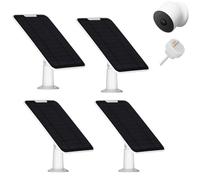 Lot de 4 chargeurs de panneau solaire de qualité supérieure 6 W compatibles avec Google Nest Cam extérieur ou intérieur (version batterie), avec câble de charge rapide de 4 m, IP65 résistant aux