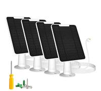 Lot de 4 chargeurs de panneau solaire compatibles avec caméra Google Nest Camera extérieur et intérieur (version batterie), énergie solaire 5 W pour Google Nest Cam, IP65, résistant aux intempéries,