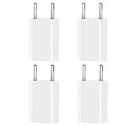 Lot de 4 Chargeurs USB Prise Murale 5V/1A Mini Bloc Alimentation Compact Compatible Smartphone Tablette Kindle Montre Connectée (Blanc)