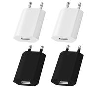 Lot de 4 chargeurs USB, prise USB 5 V 1 A, tête prise 5 V 1 A, adaptateur mural universel pour charge rapide, charge de la tête d'alimentation mobile compatible avec Samsung, iPhone, tablettes