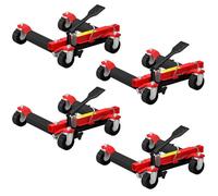 Lot de 4 chariots de manutention de voiture - HOMCOM - chariot de déplacement capacité 680 kg - métal - 56x54x19,5cm - noir